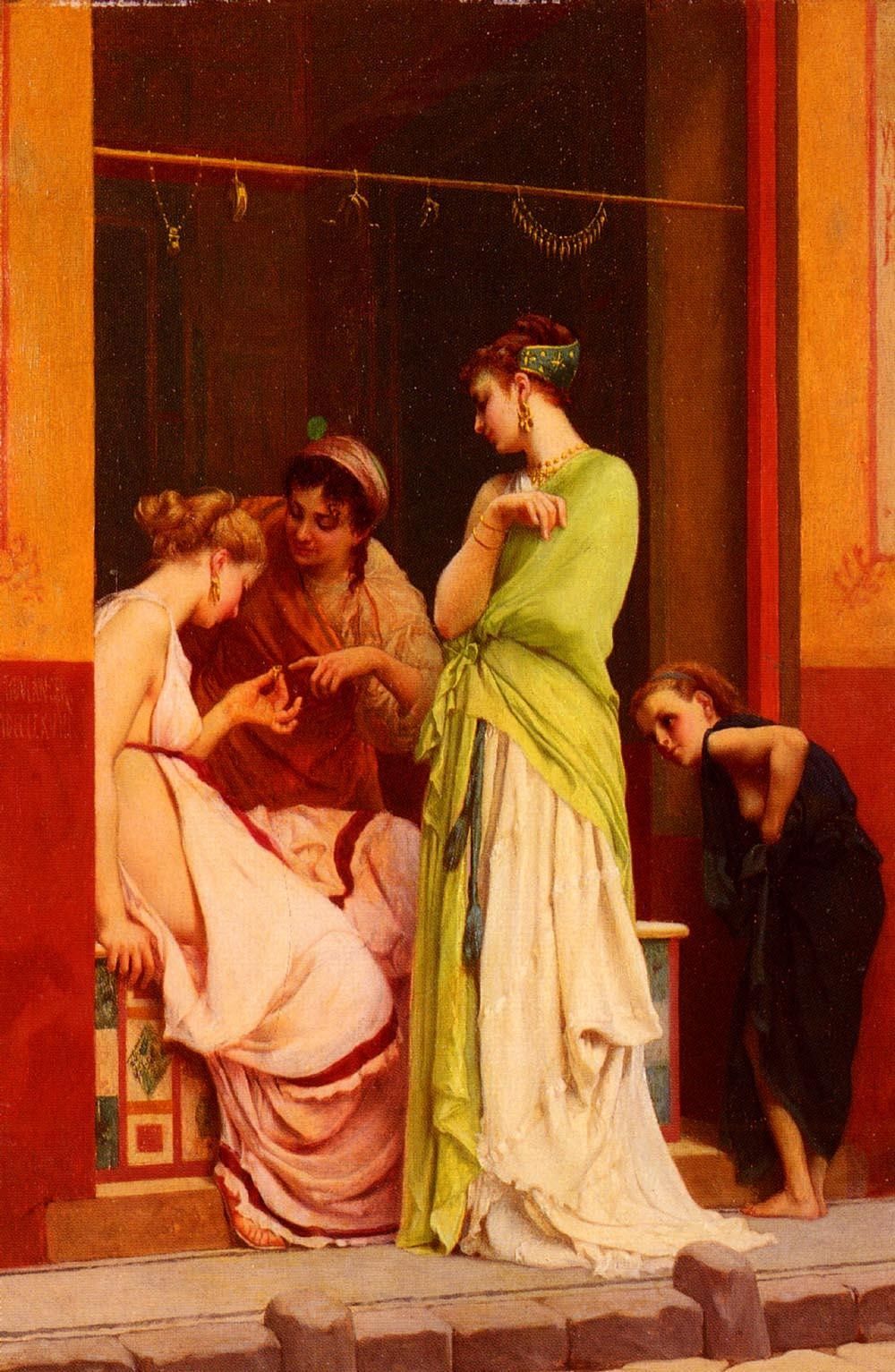 Gustave Clarence Rodolphe Boulanger Une Marchande De Bijoux A Pompeii